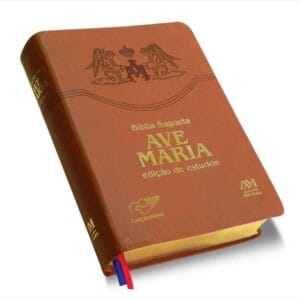 Livro Biblia Sagrada Ave Maria Edição de Estudos Marrom CATOLICO Ed AVE MARIA