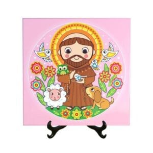 Quadro Azulejo São Francisco de Assis CA3 vários tamanhos decoração presente religioso católico